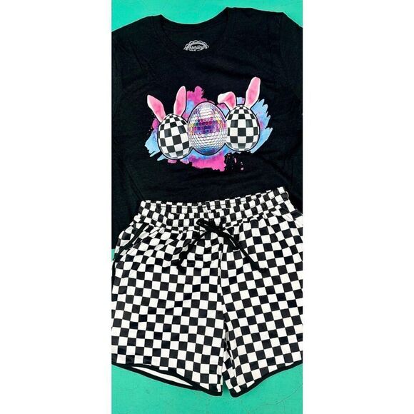 Round The Track Checkered Shorts Long Size Medium New - Picture 3 of 7